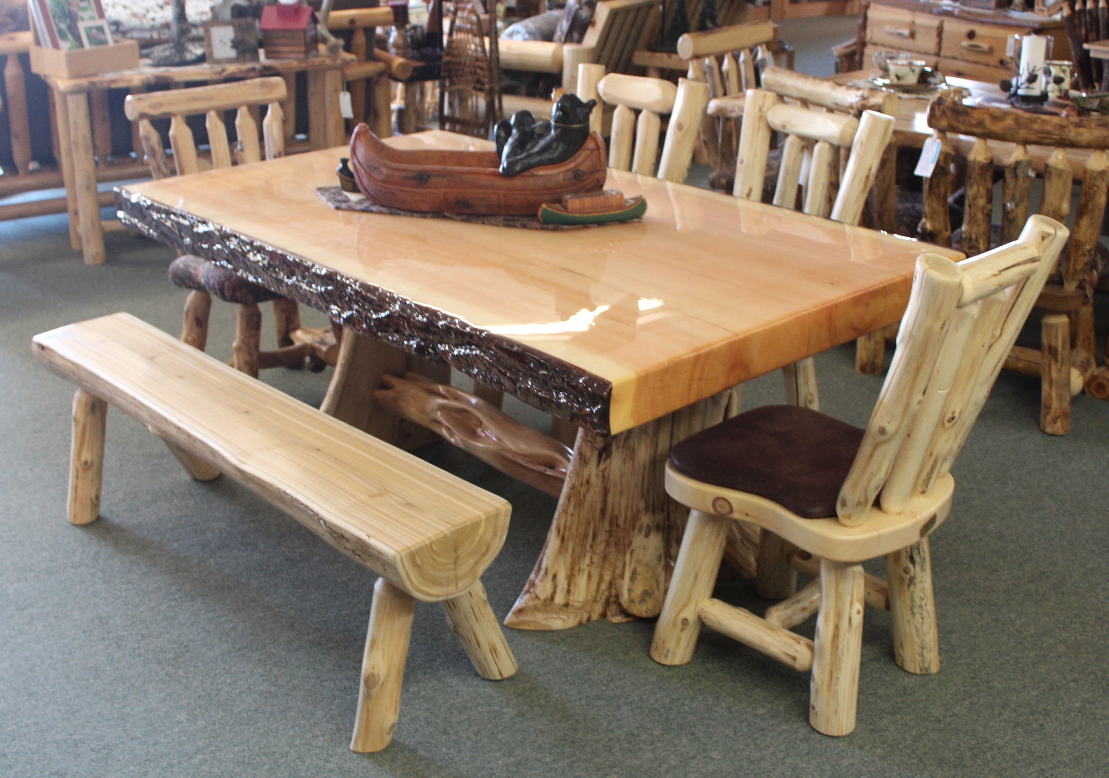 Log table and chairs